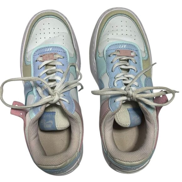 Nike Air Force Ones Pastel Blue Green Pink Size 8.5 Sneakers 2019 - Picture 10 of 15